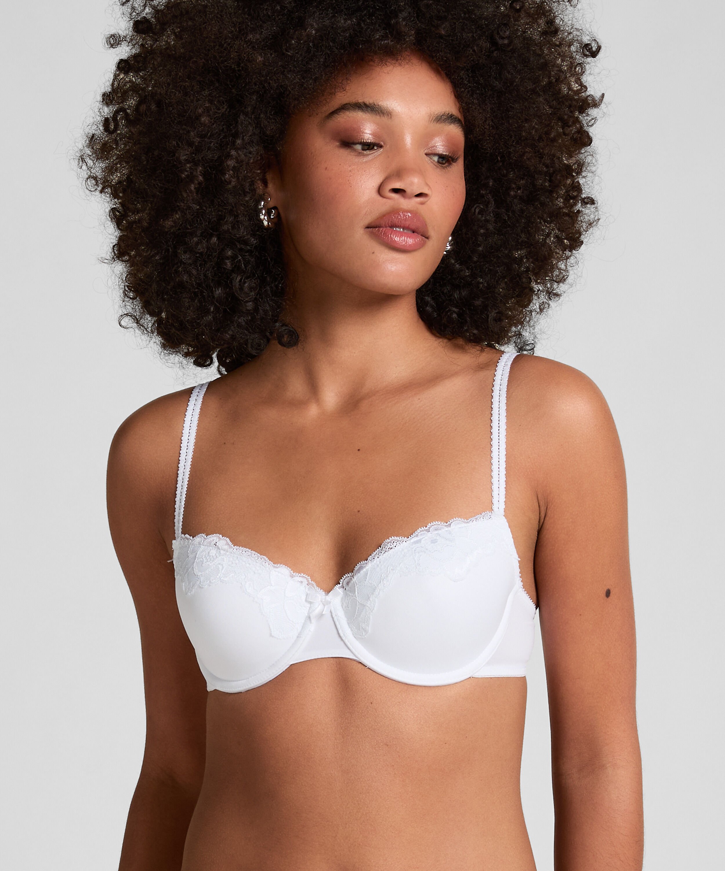 Secret Lace Padded Underwired Bra, White