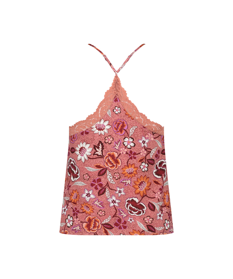 Woven Lace Cami Top, Pink