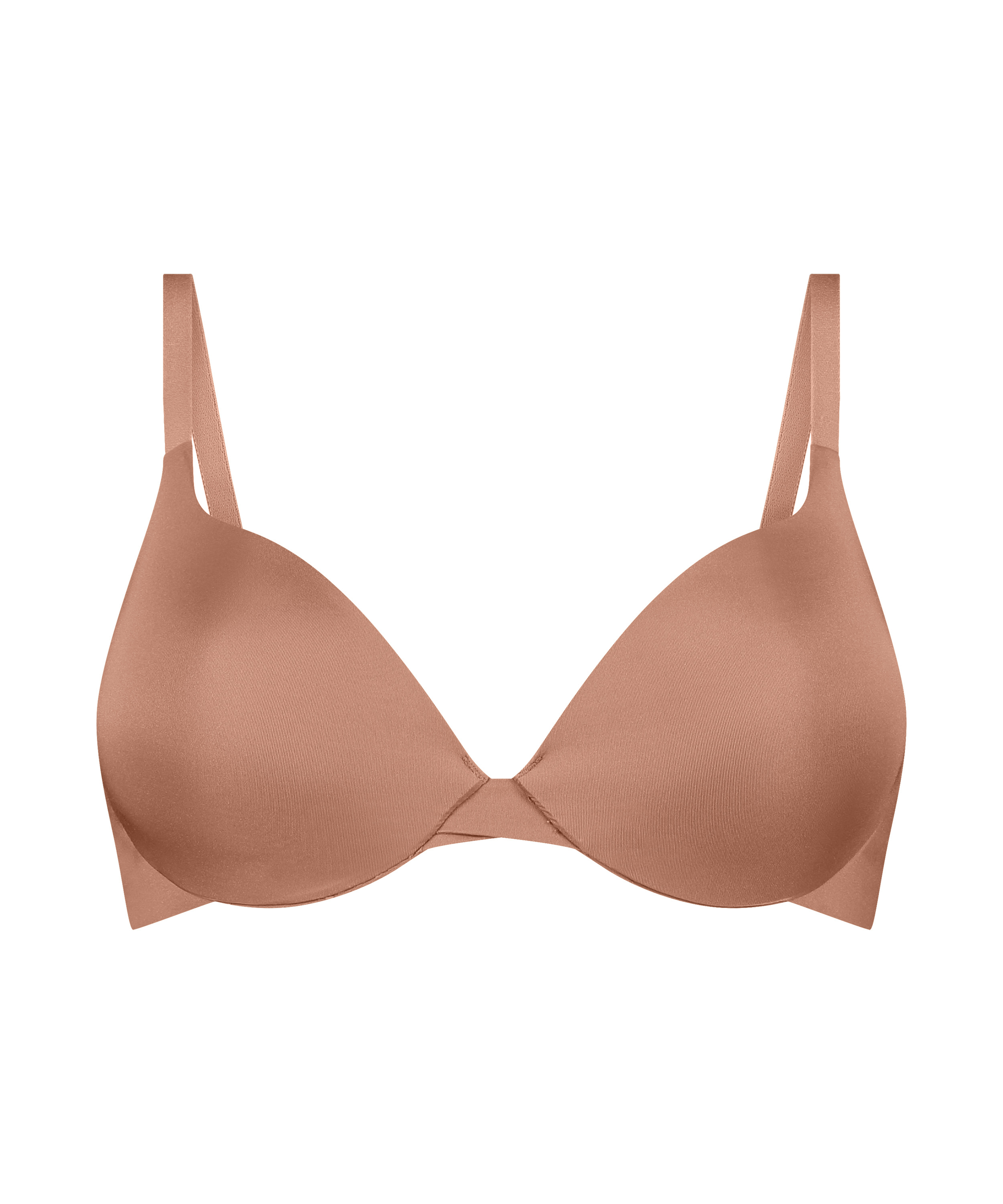Smooth Padded Underwired Push-Up Bra, Brown, main