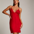 Satin Slip Dress, Red