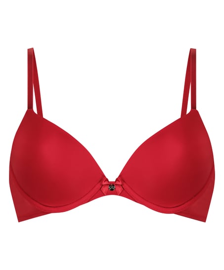 Plunge Padded Underwired Bra, Red