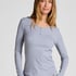 Longsleeved Pyjama Top Henley, Purple