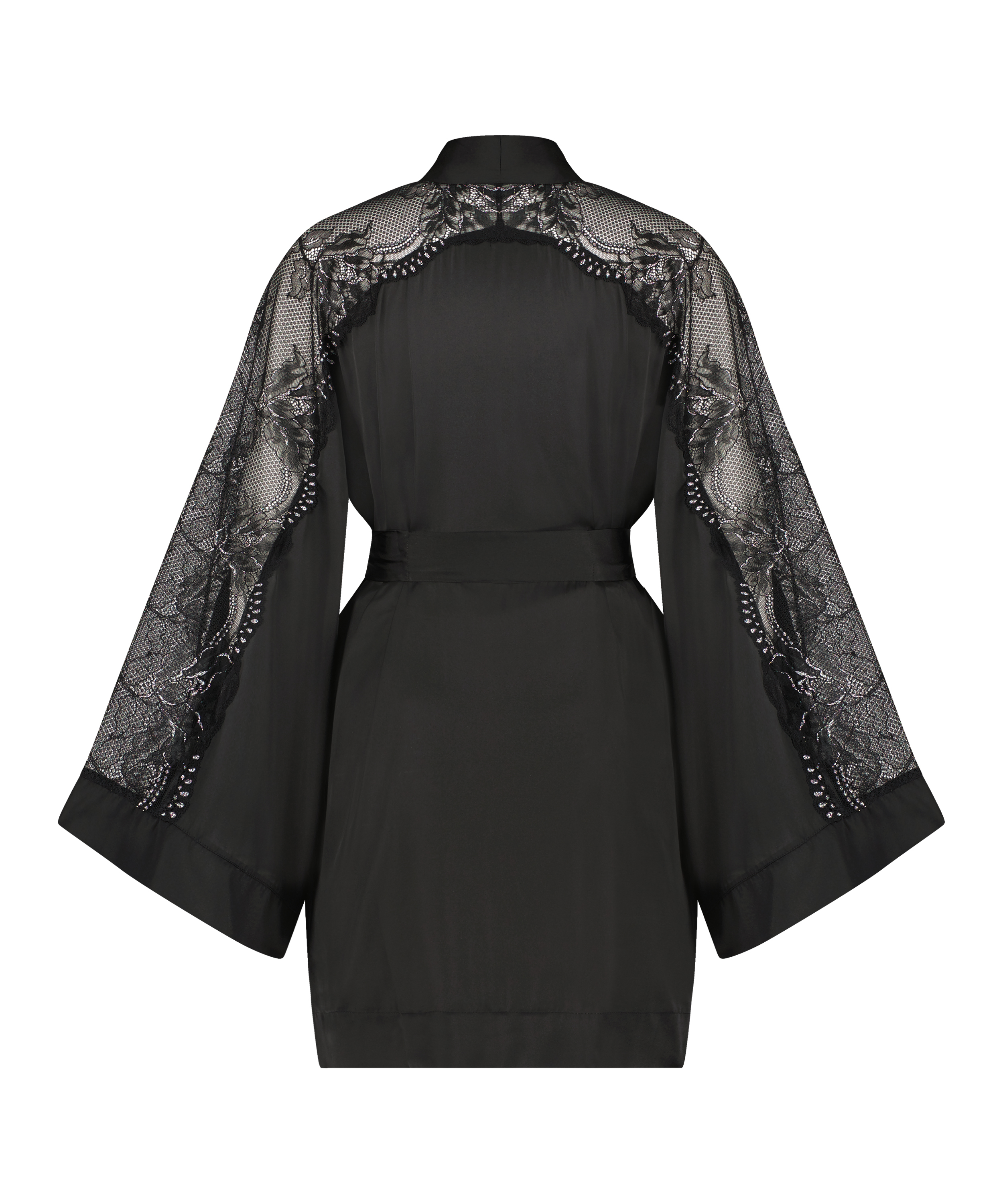 Donna Sparkle Satin Kimono, Black, main