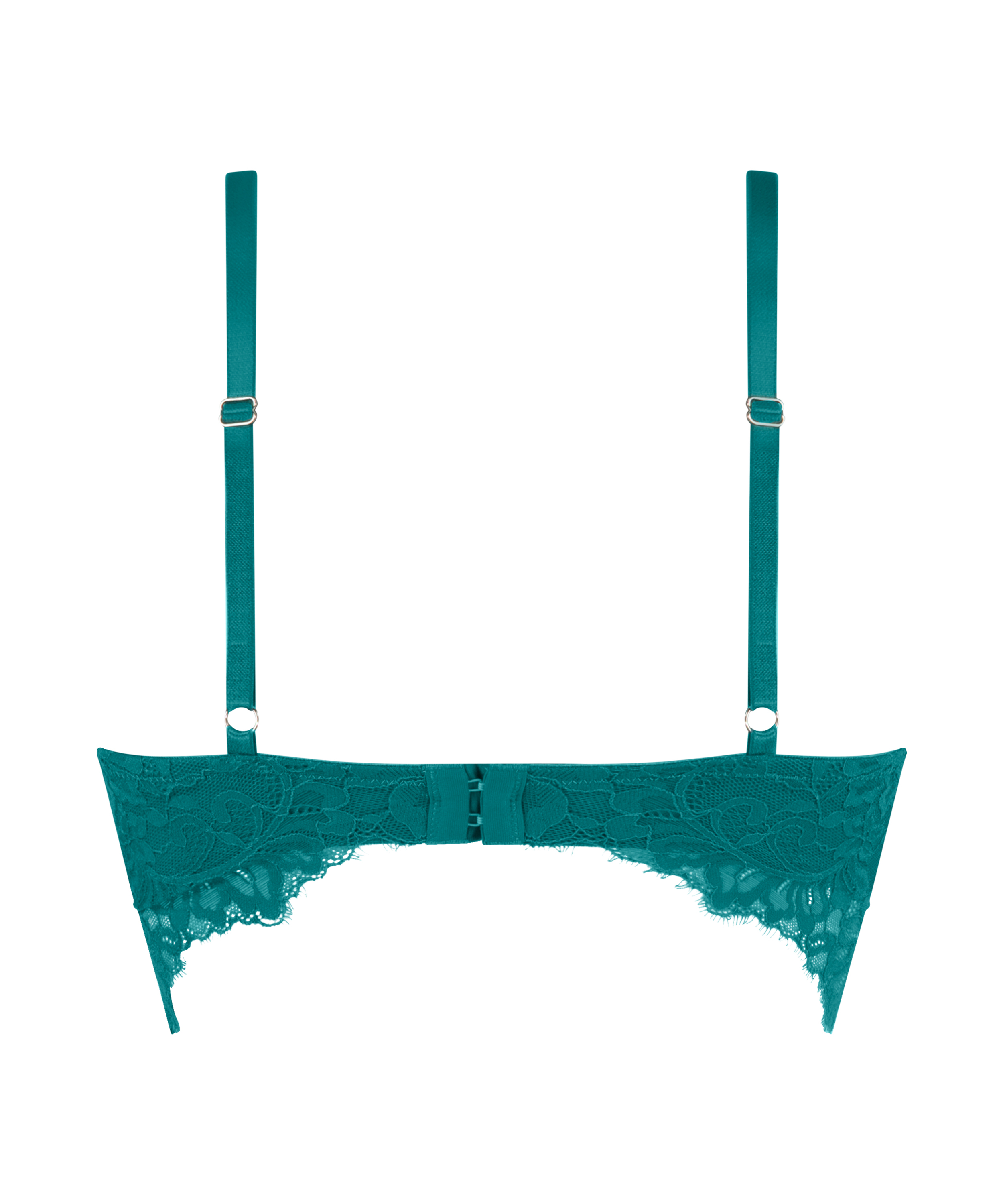 Isabella Padded Underwired Longline Bra, Green, main