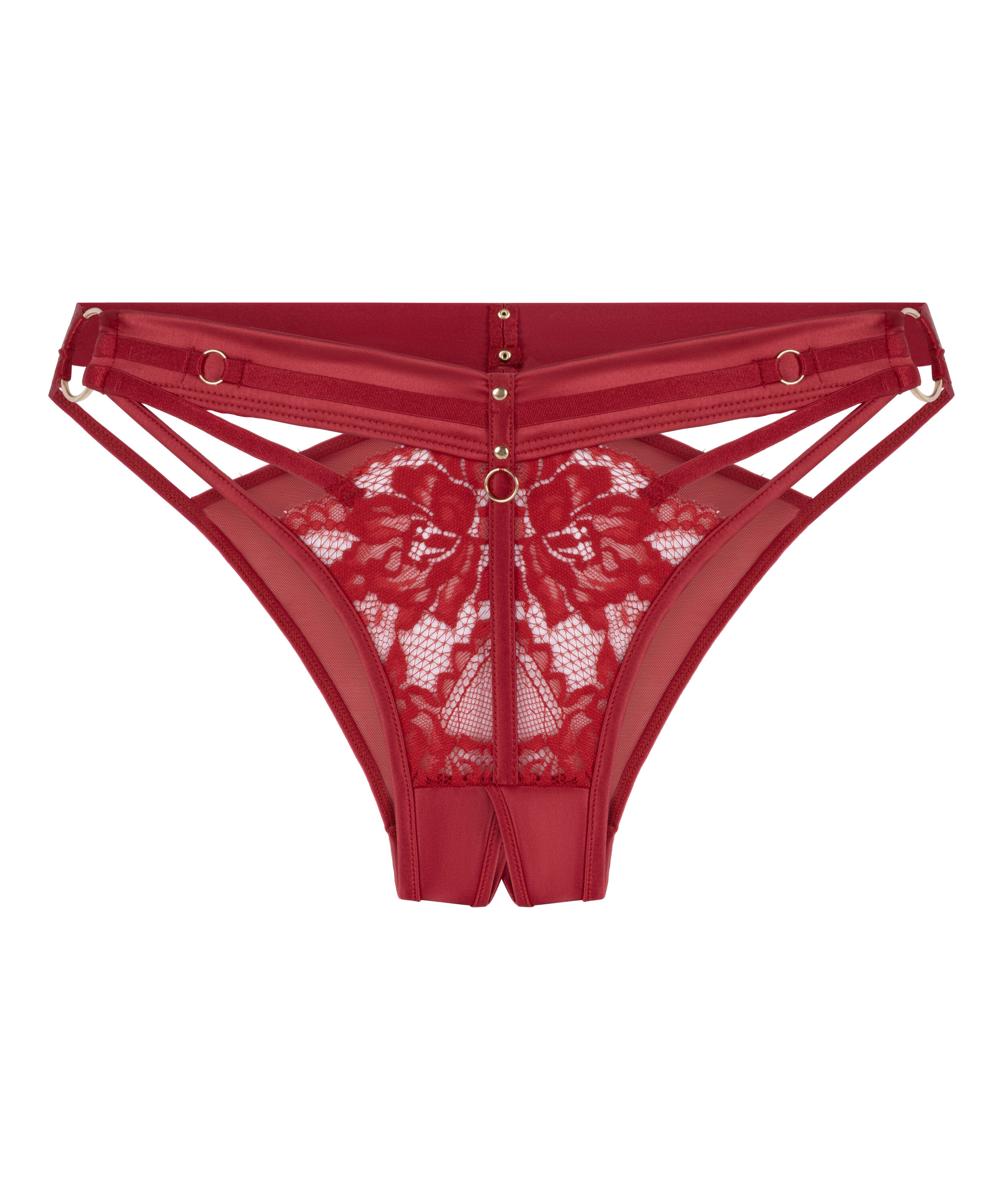 Emmeline Open Crotch Brazilian, Red