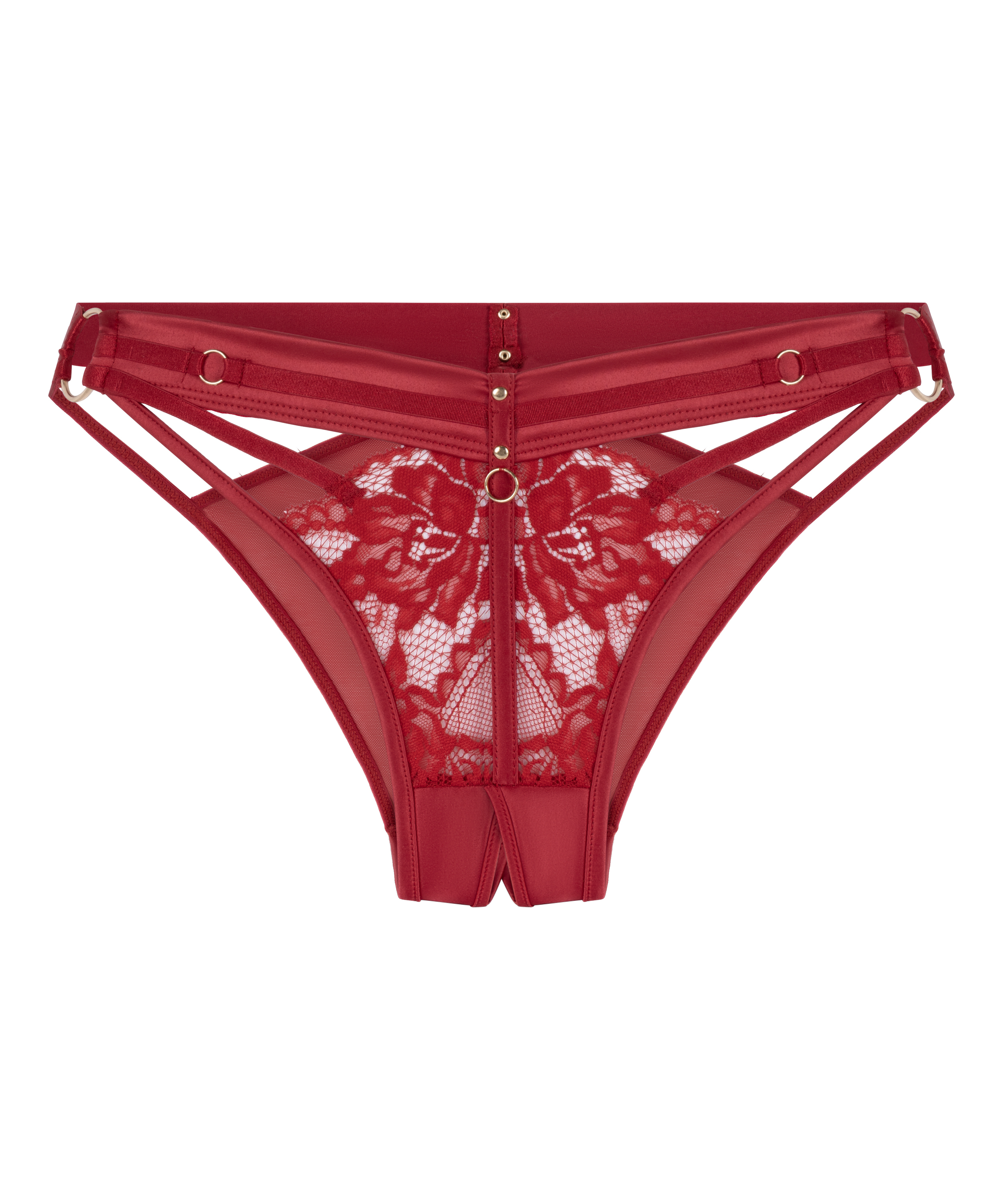 Emmeline Open Crotch Brazilian, Red, main