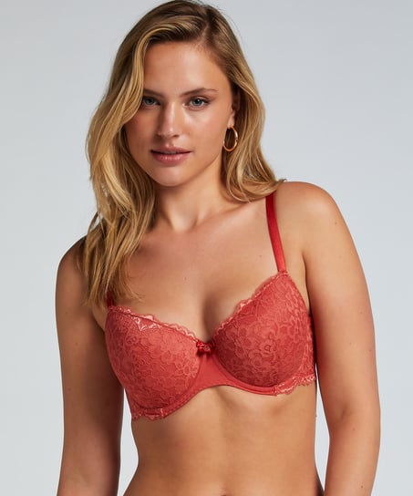 Marine Padded Underwired Bra, Red