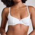 Pointelle Non-padded Underwired Bra, White