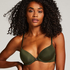 Plunge Padded Underwired Bra, Green