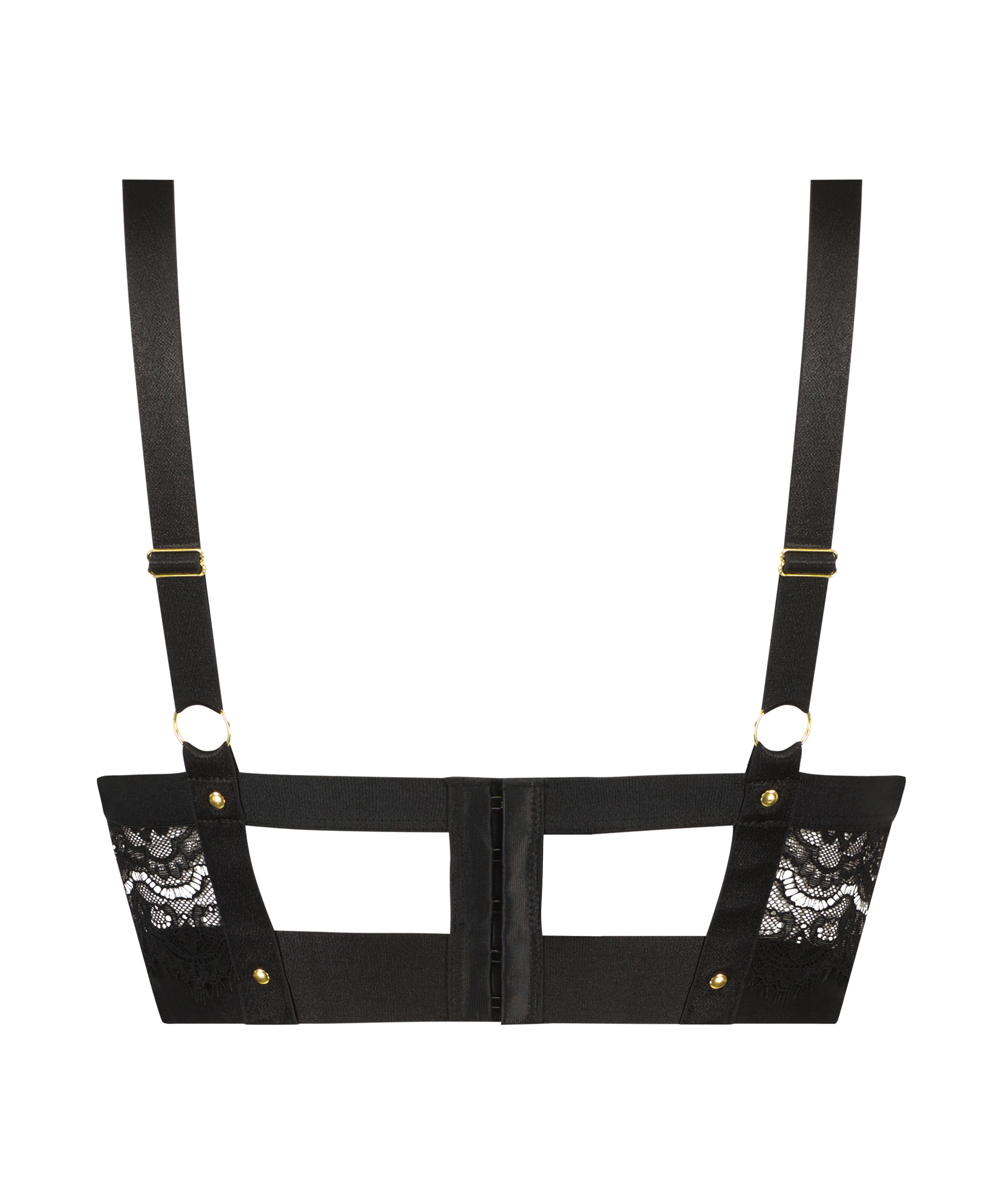 Occult padded longline push-up underwired bra, Black, main