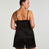 Velours Lace Cami Top, Black