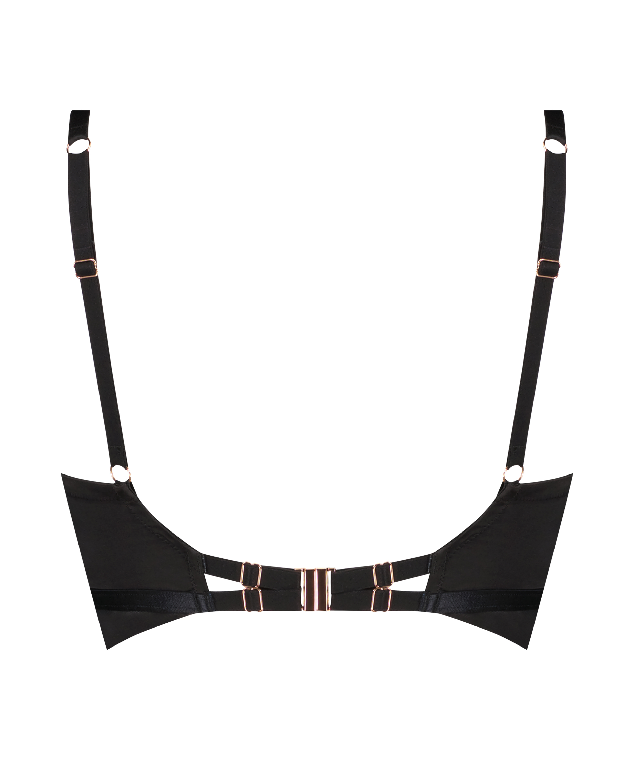 Magdalena Padded Non-Wired Longline Push-Up Bra, Black, main