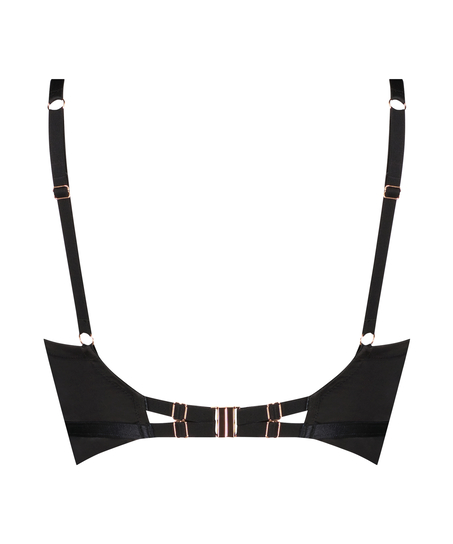 Magdalena Padded Non-Wired Longline Push-Up Bra, Black