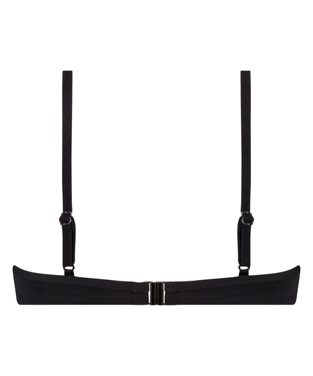 Scallop padded underwired bikini-top, Black