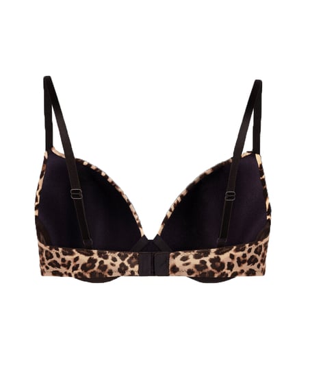 Plunge Padded Underwired Bra, Brown