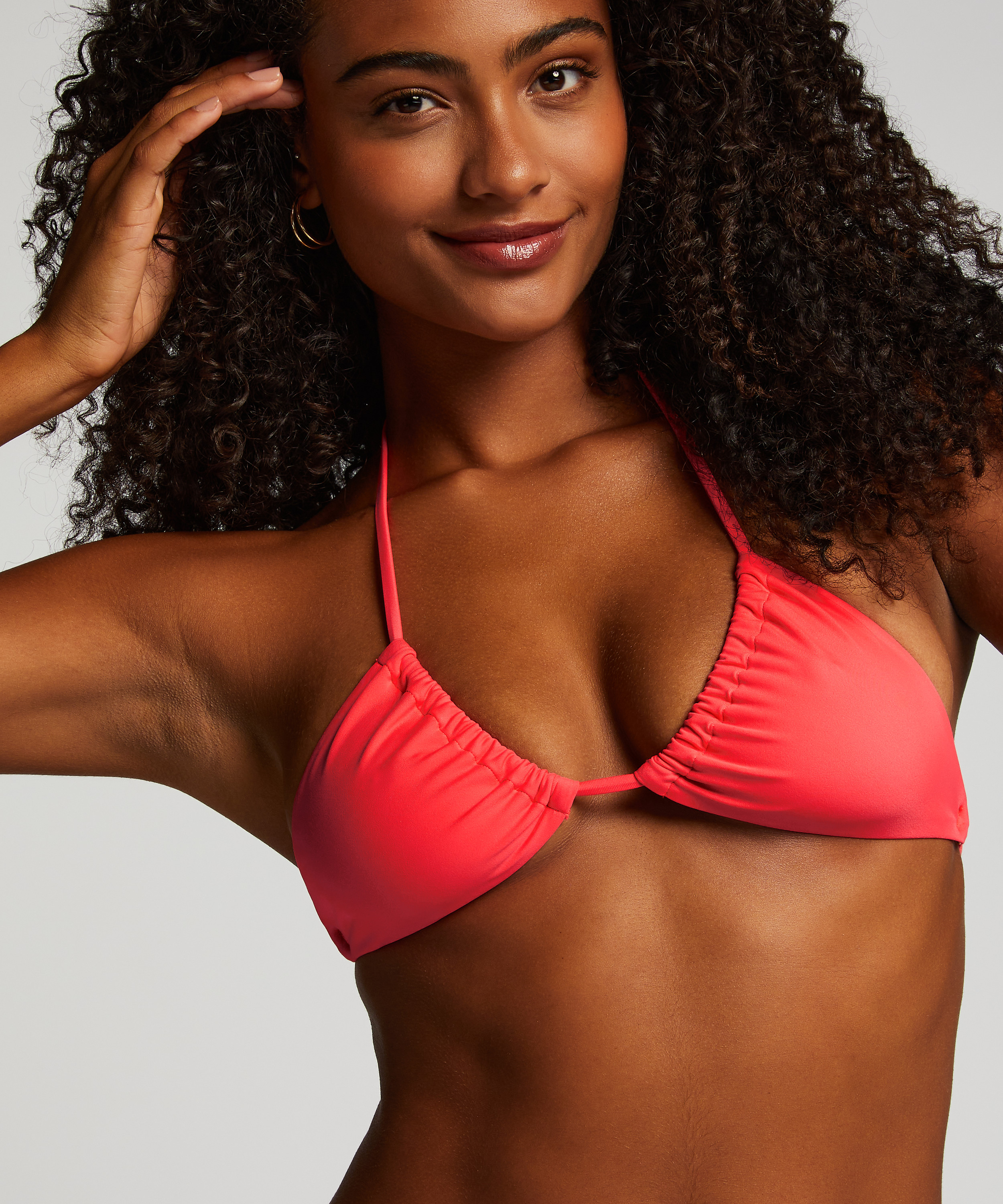 Doha triangle bikini top, Red, main