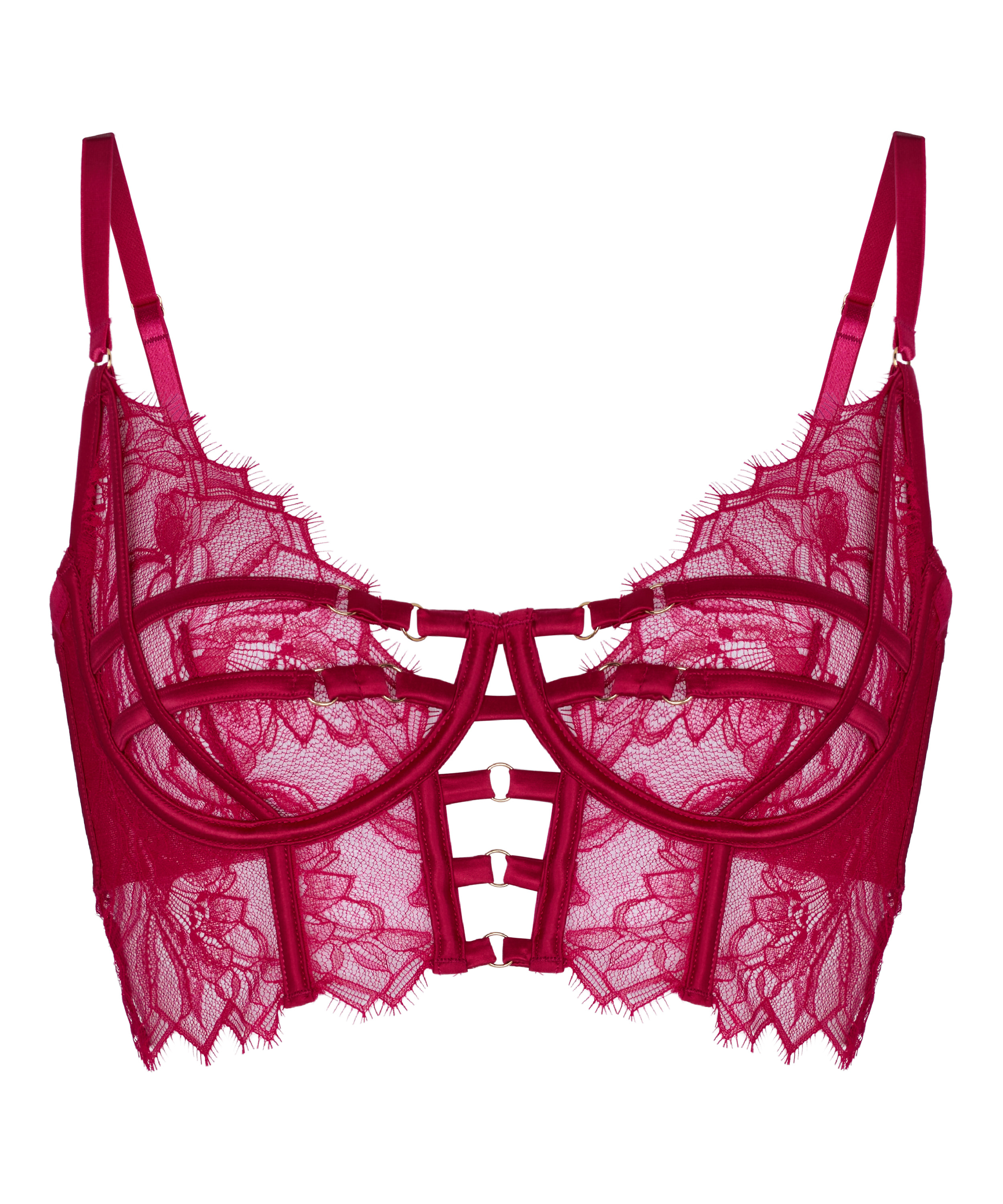 Non-Padded Underwired Longline Bra Bea, Pink, main