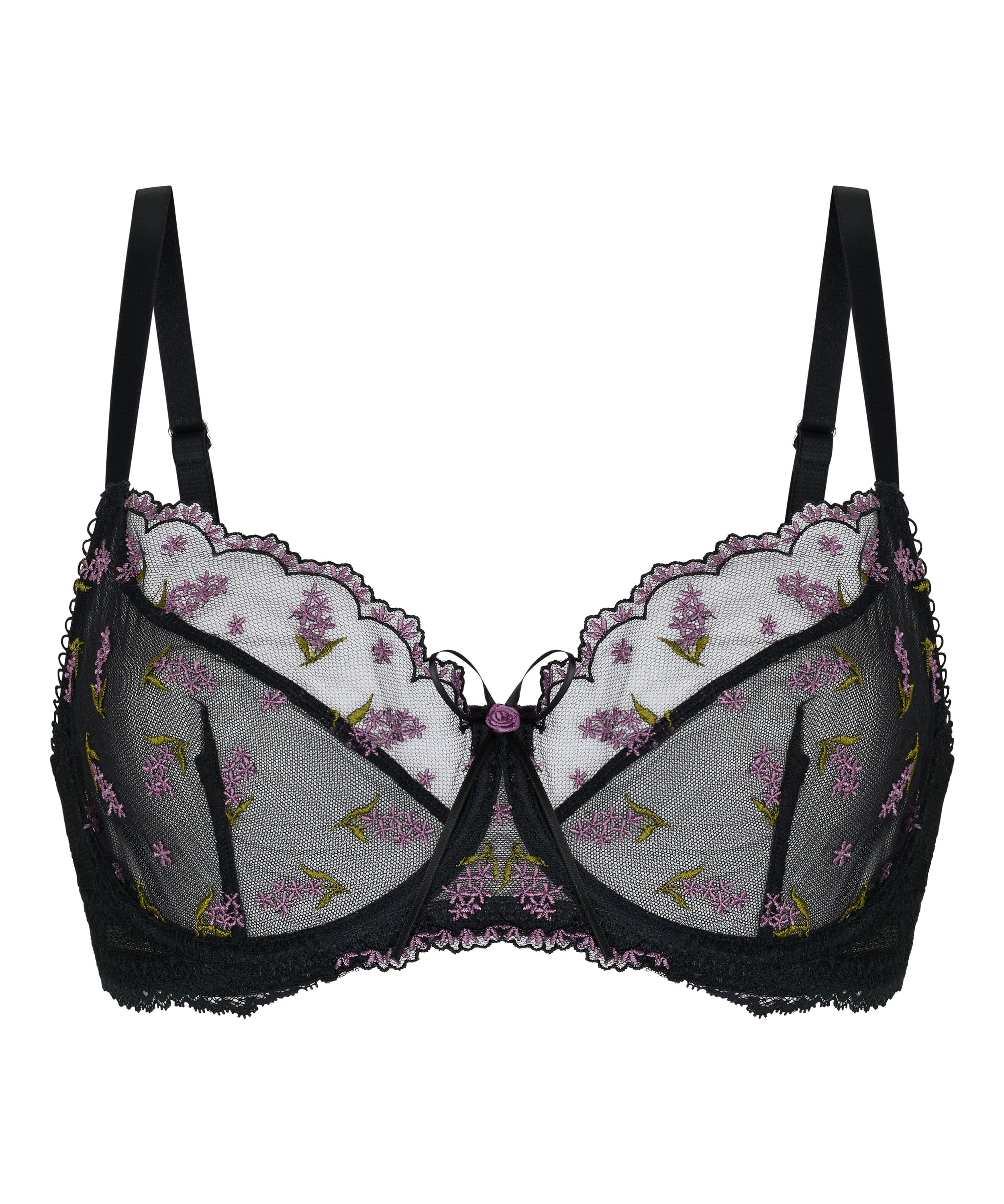 Non-Padded Underwired Bra Iris, Black, main