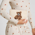 Bear Beaded Pouch, Beige
