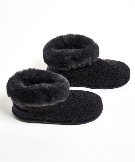 Teddy Slippers Boot, Gray