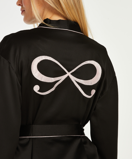 Satin Kimono, Black