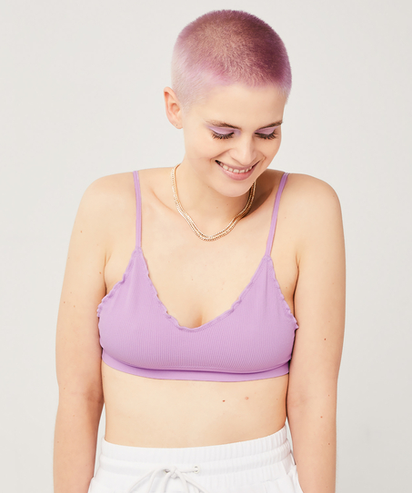 Bae Ruffle Bralette, Purple