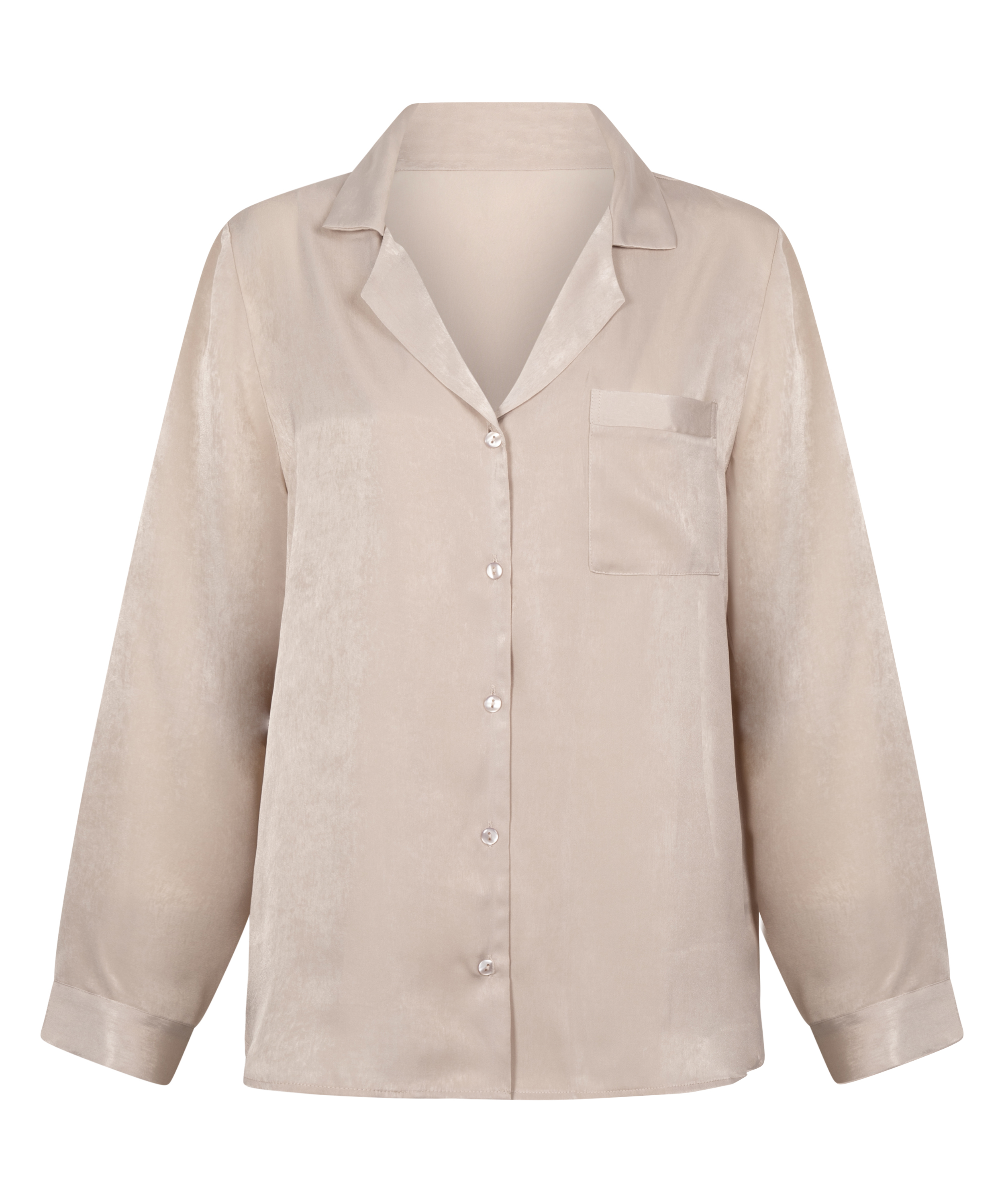 Satin Long-Sleeved Jacket, Beige, main
