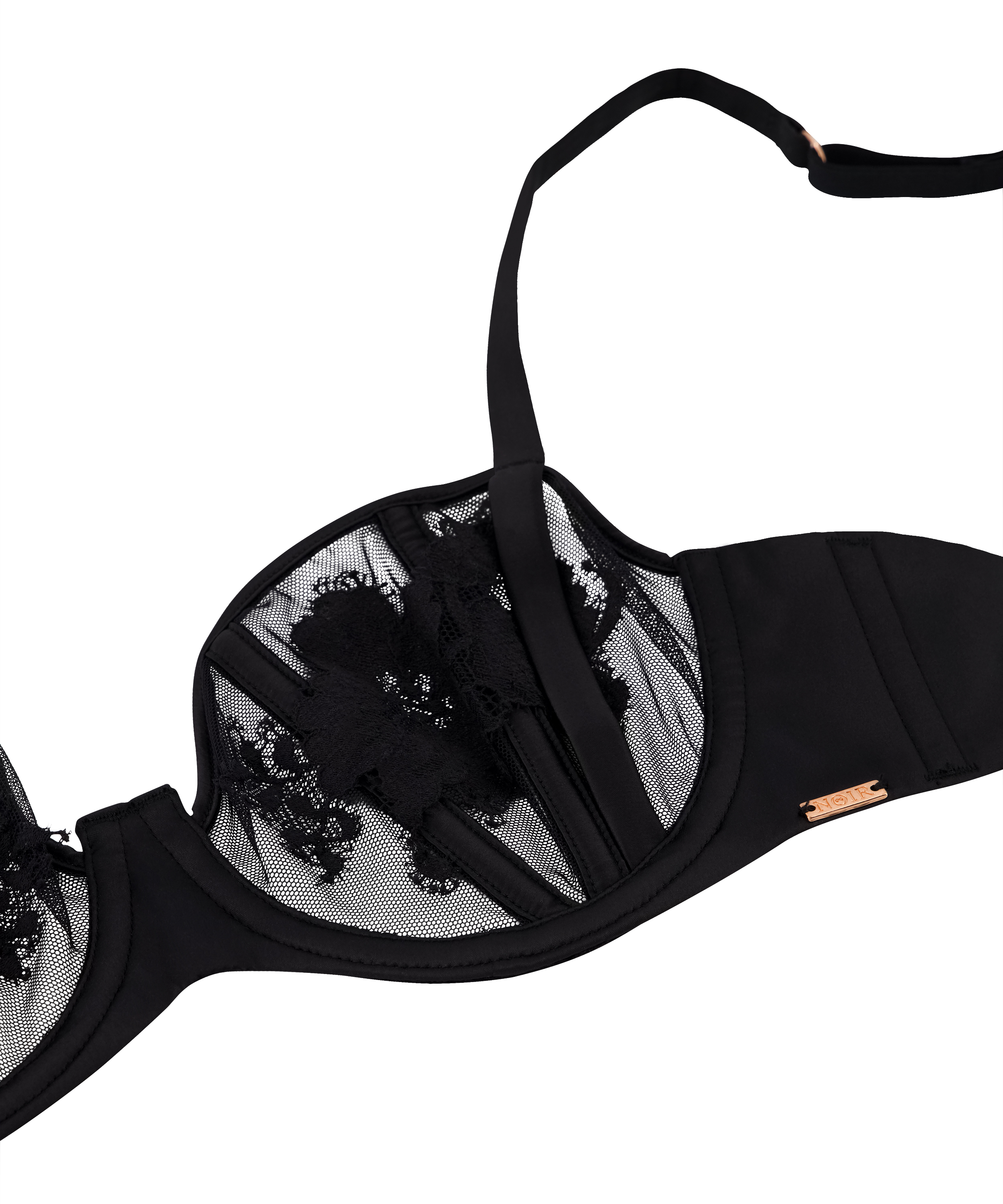 Ember Non-Padded Underwired Bra, Black, main