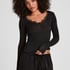 super soft Lace V-Neck shirt with Cashmere, Black