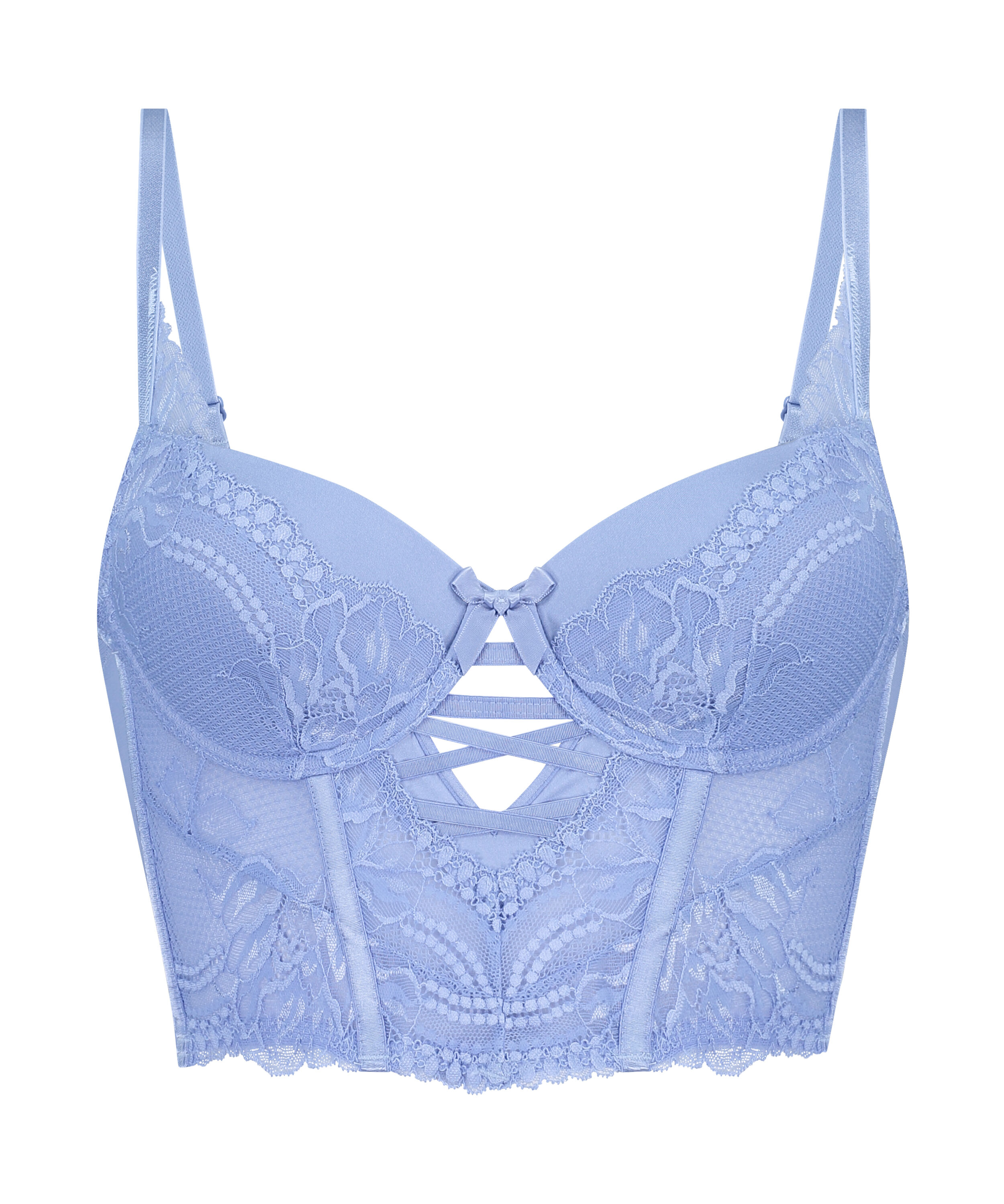 Kimberley Padded Longline Underwired Bra, Blue