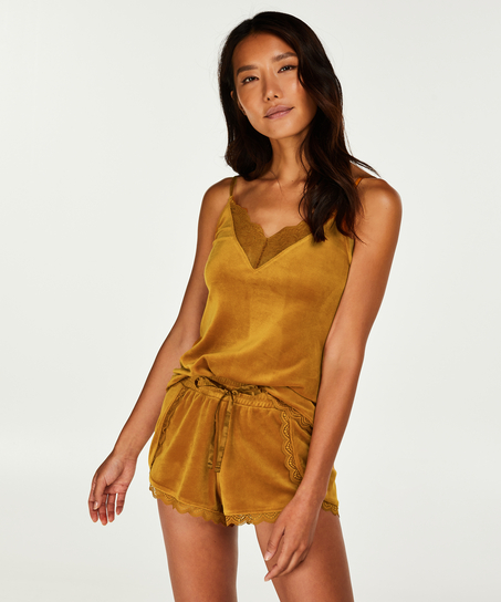 Velvet Lace Cami, Yellow