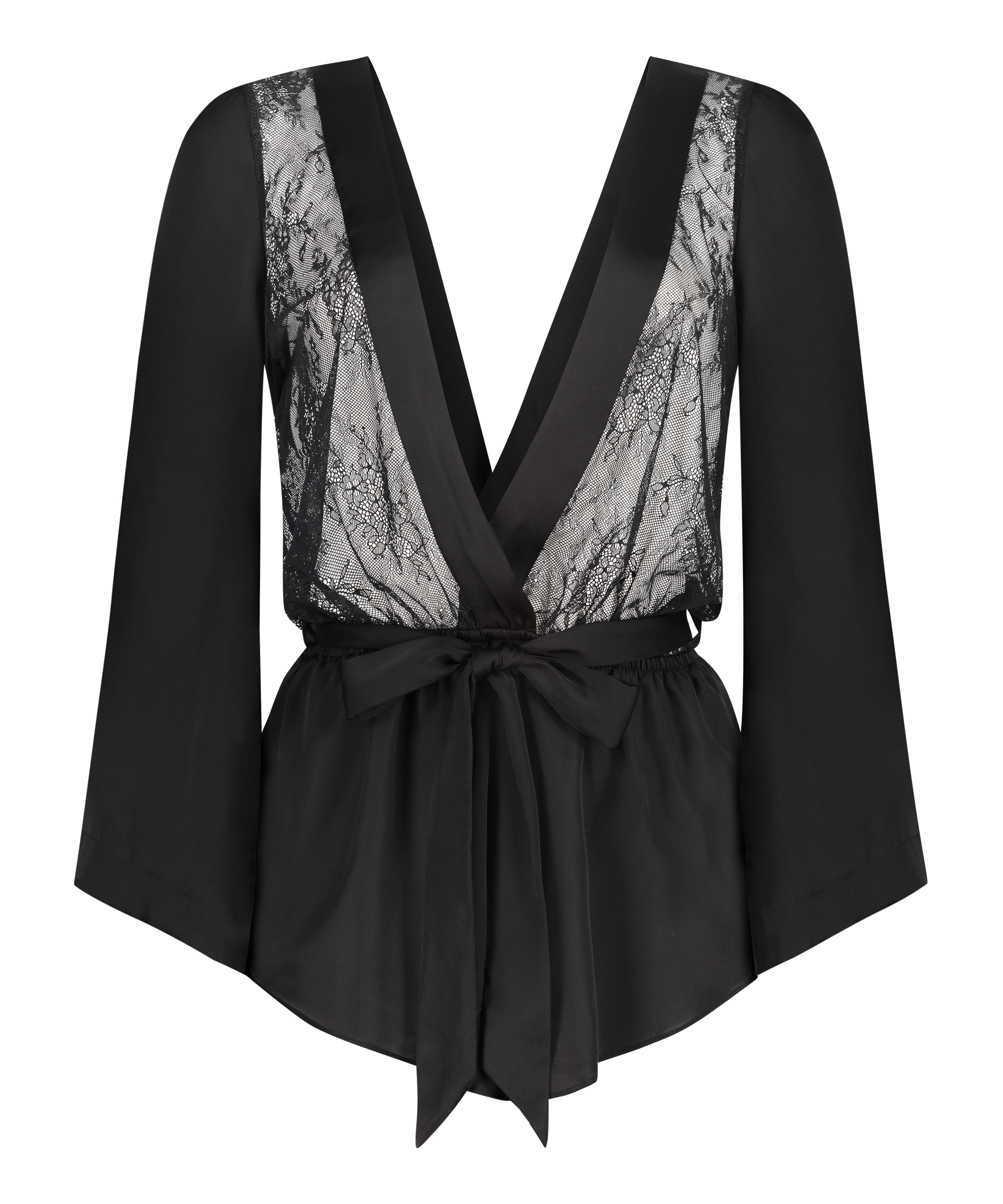 Rylie Satin Playsuit, Black, main