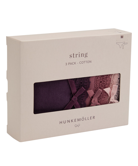 Multipack Cotton Thong, Purple