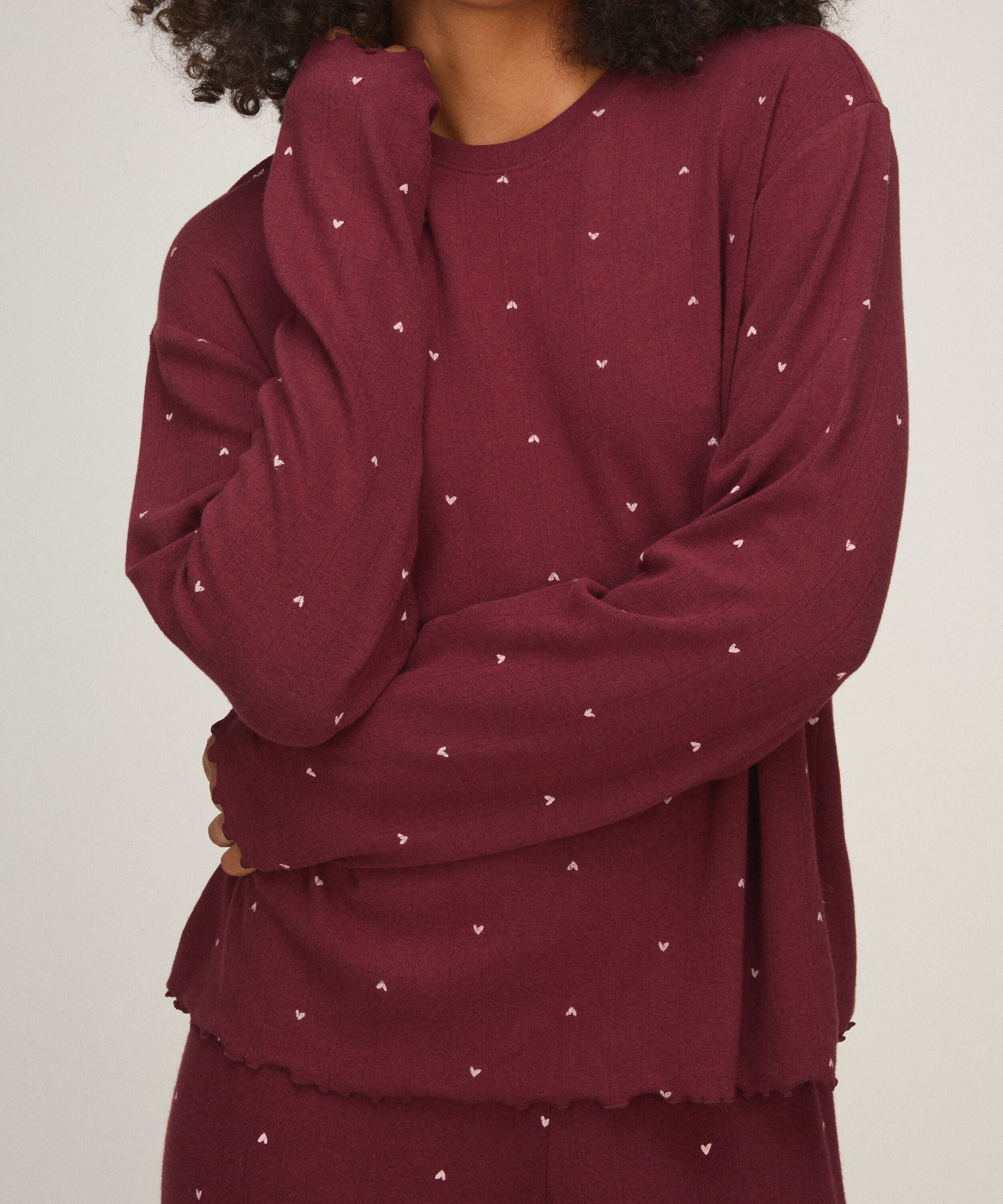 Pyjama Top Loose Pointelle, Purple