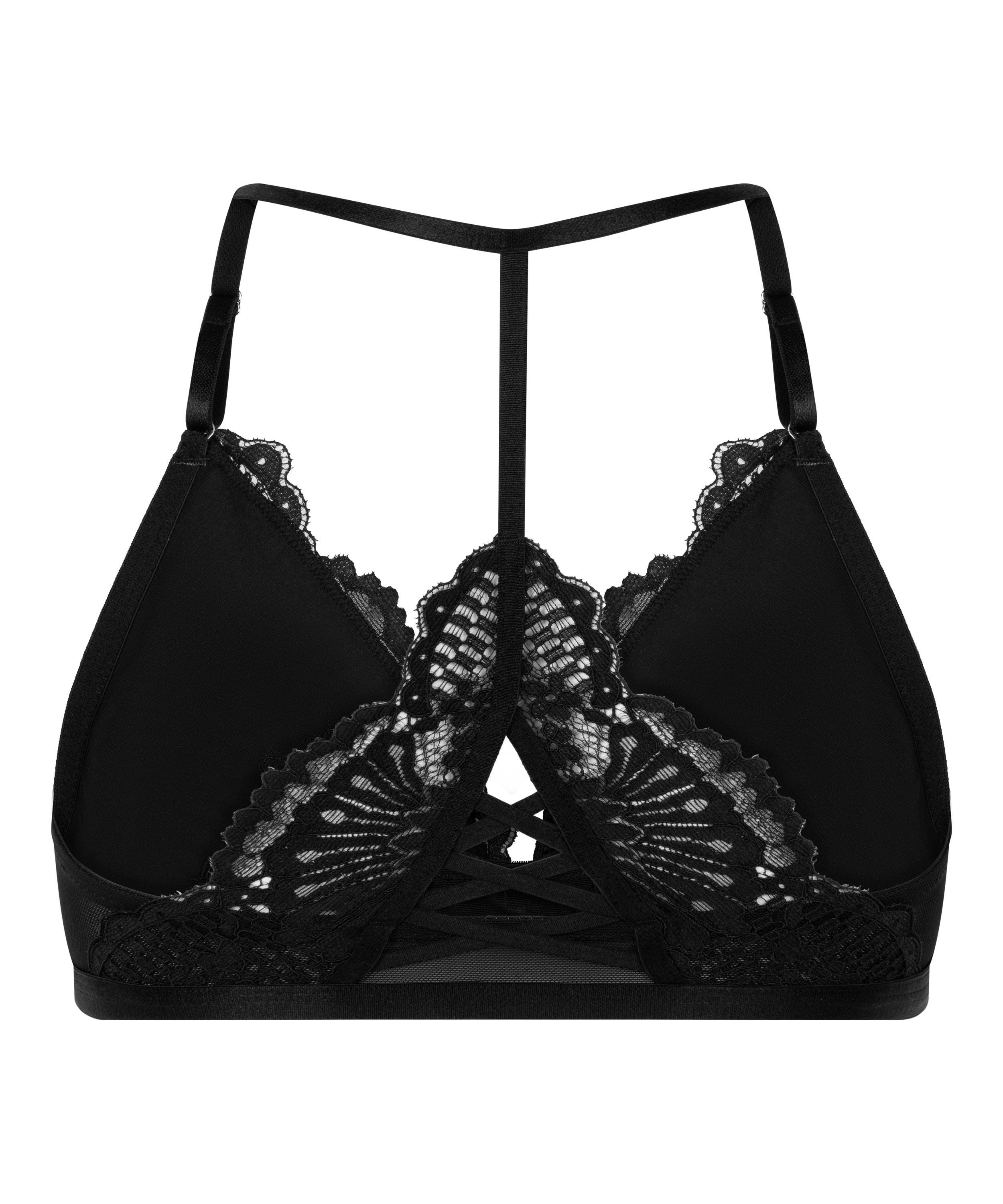 Whitney Triangle Bralette, Black, main