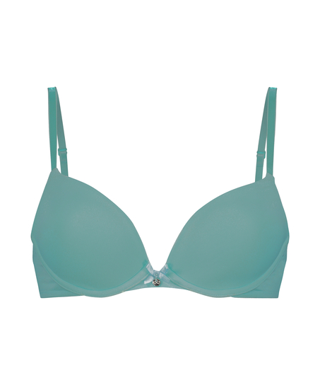 Plunge Padded Underwired Bra, Green