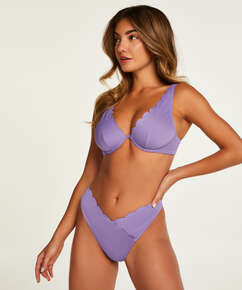 Scallop high-leg bikini bottoms, Purple