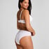 Cotton High Leg Brazilian, White