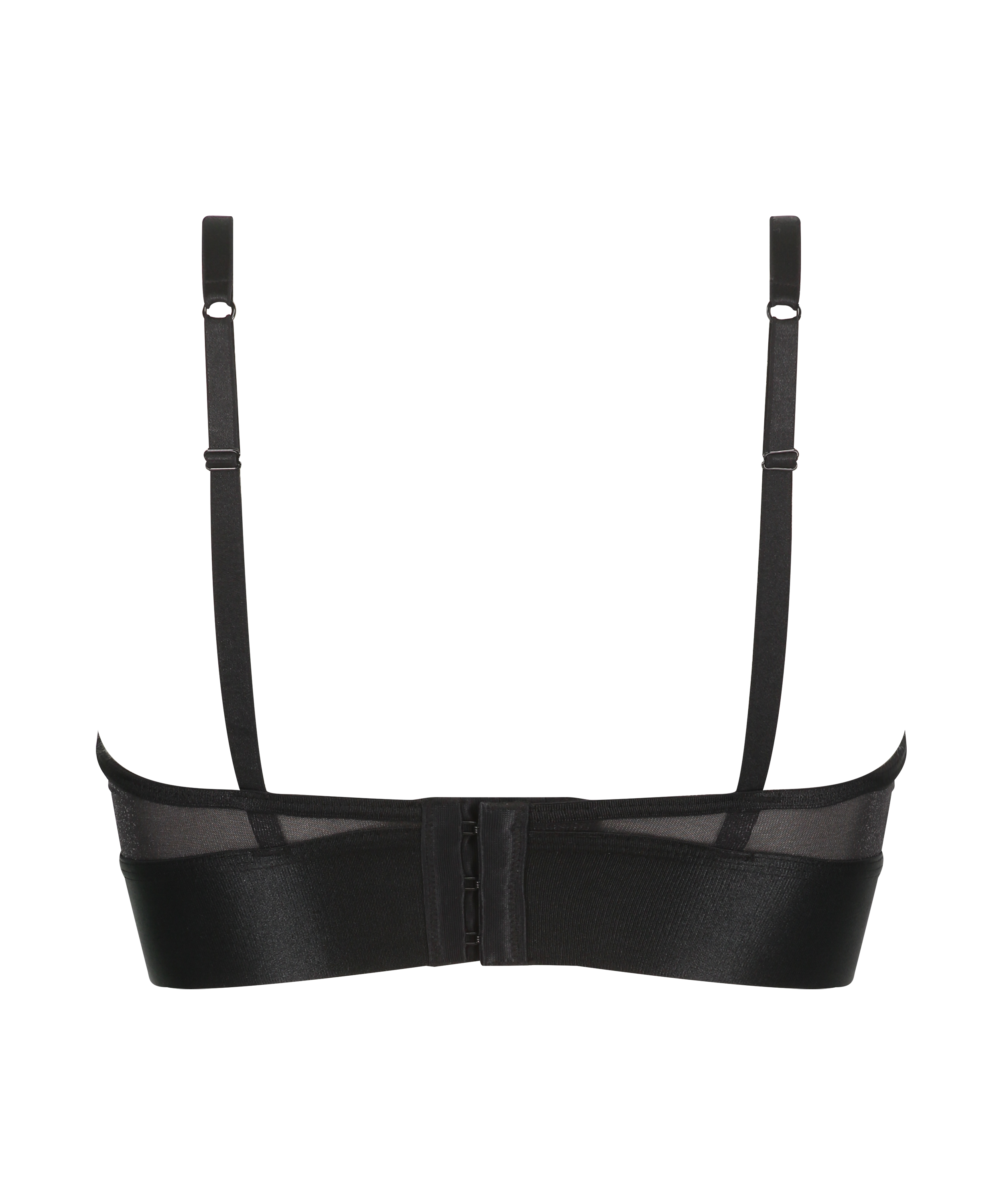 Glossy Mesh Bralette, Black, main