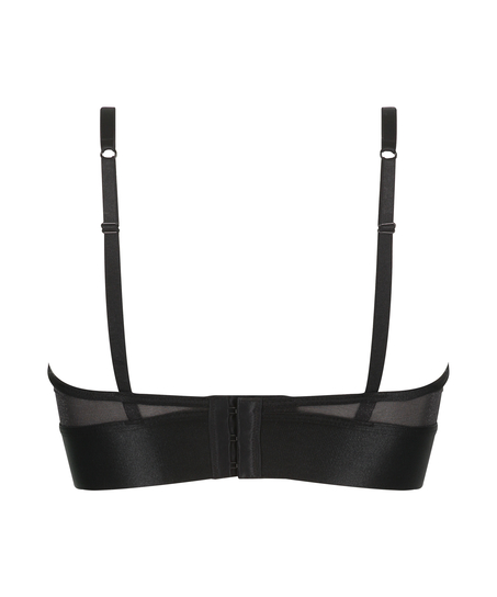 Glossy Mesh Bralette, Black