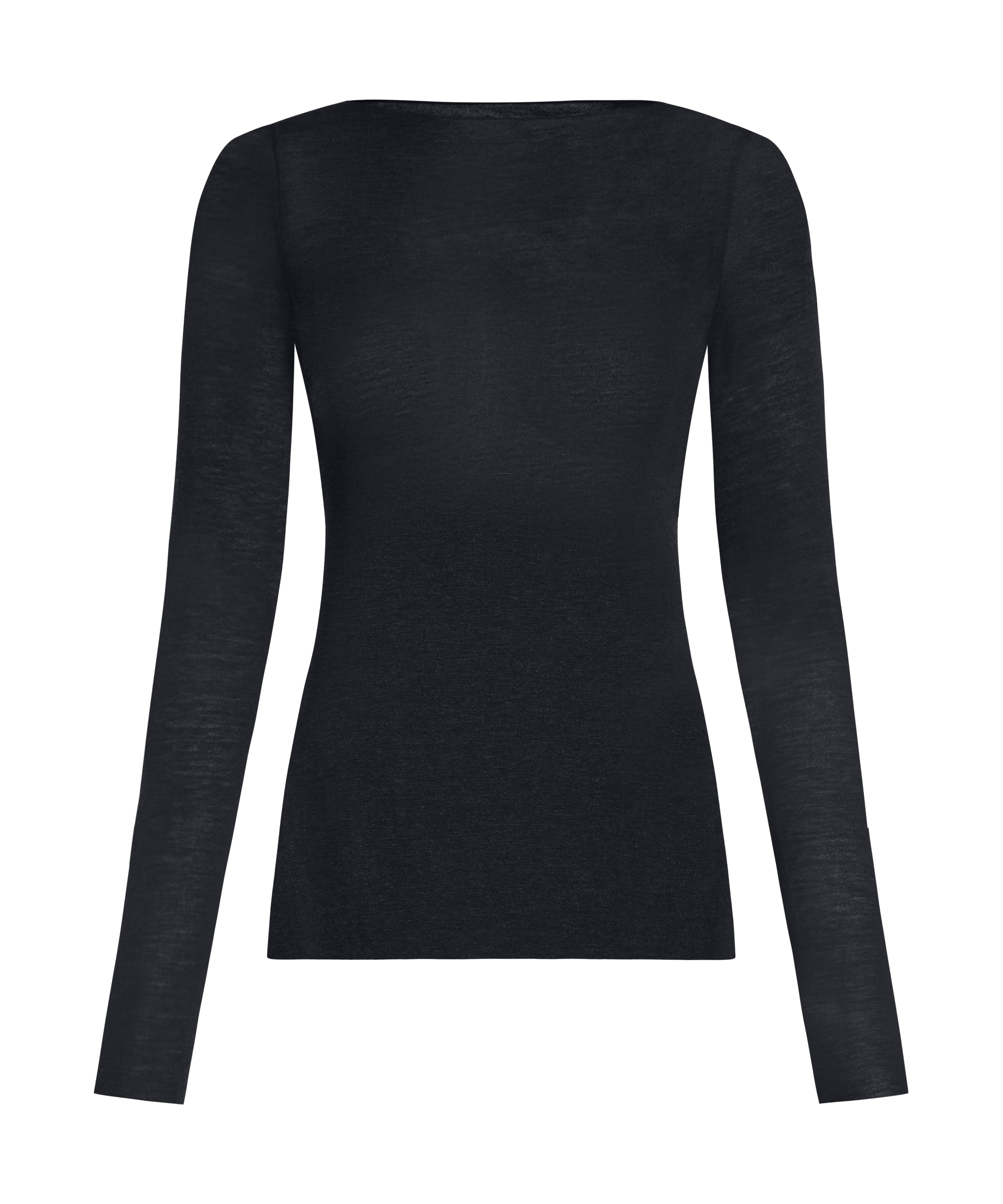 super soft Boatneck shirt with Cashmere, Black, main