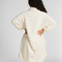 Poncho Cable Fleece, White