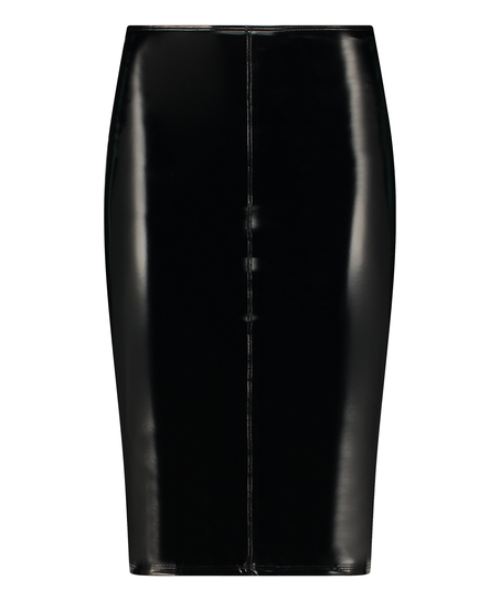 Fake Leather Skirt, Black