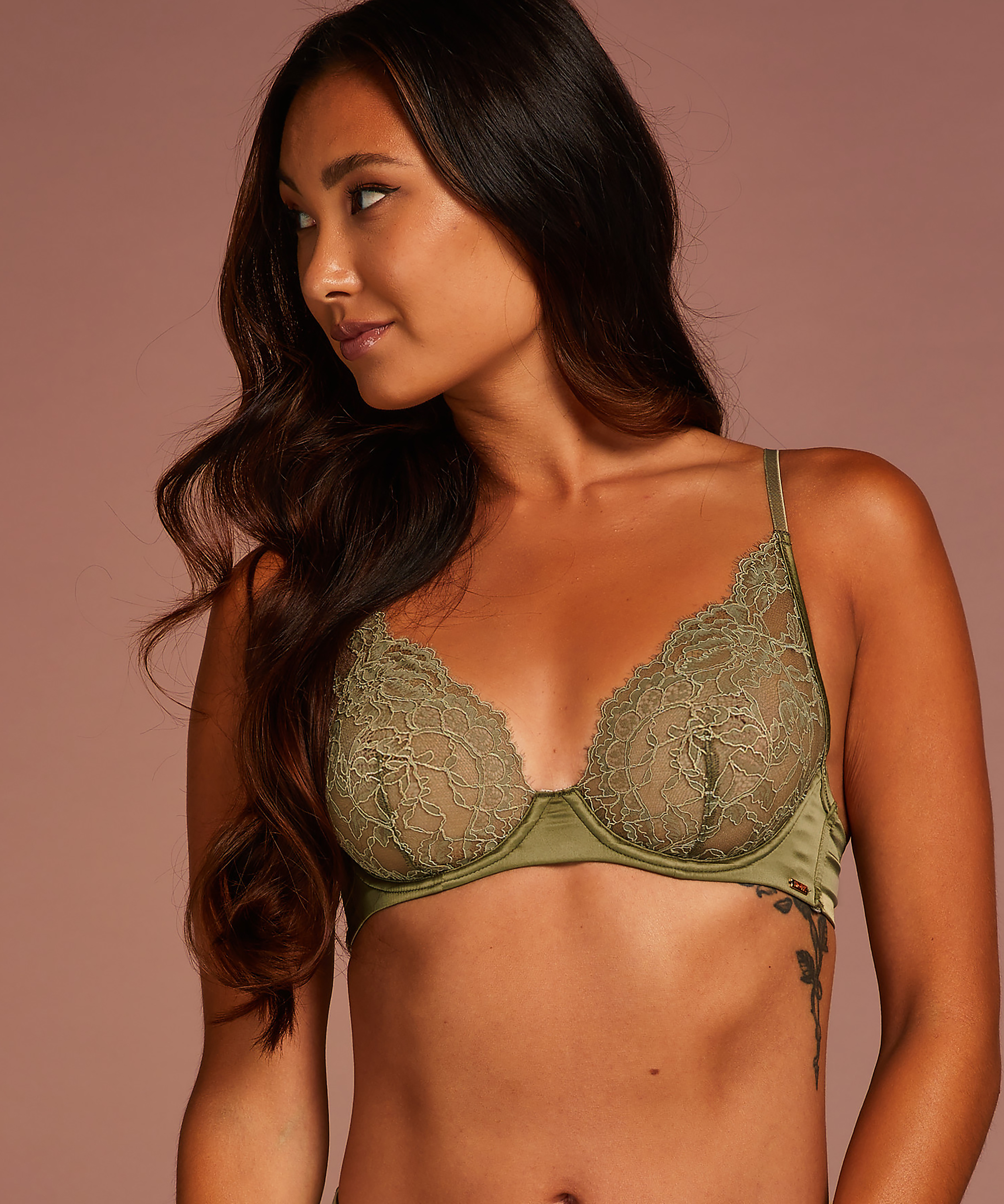 Cecile Non-Padded Underwired Bra, Green, main