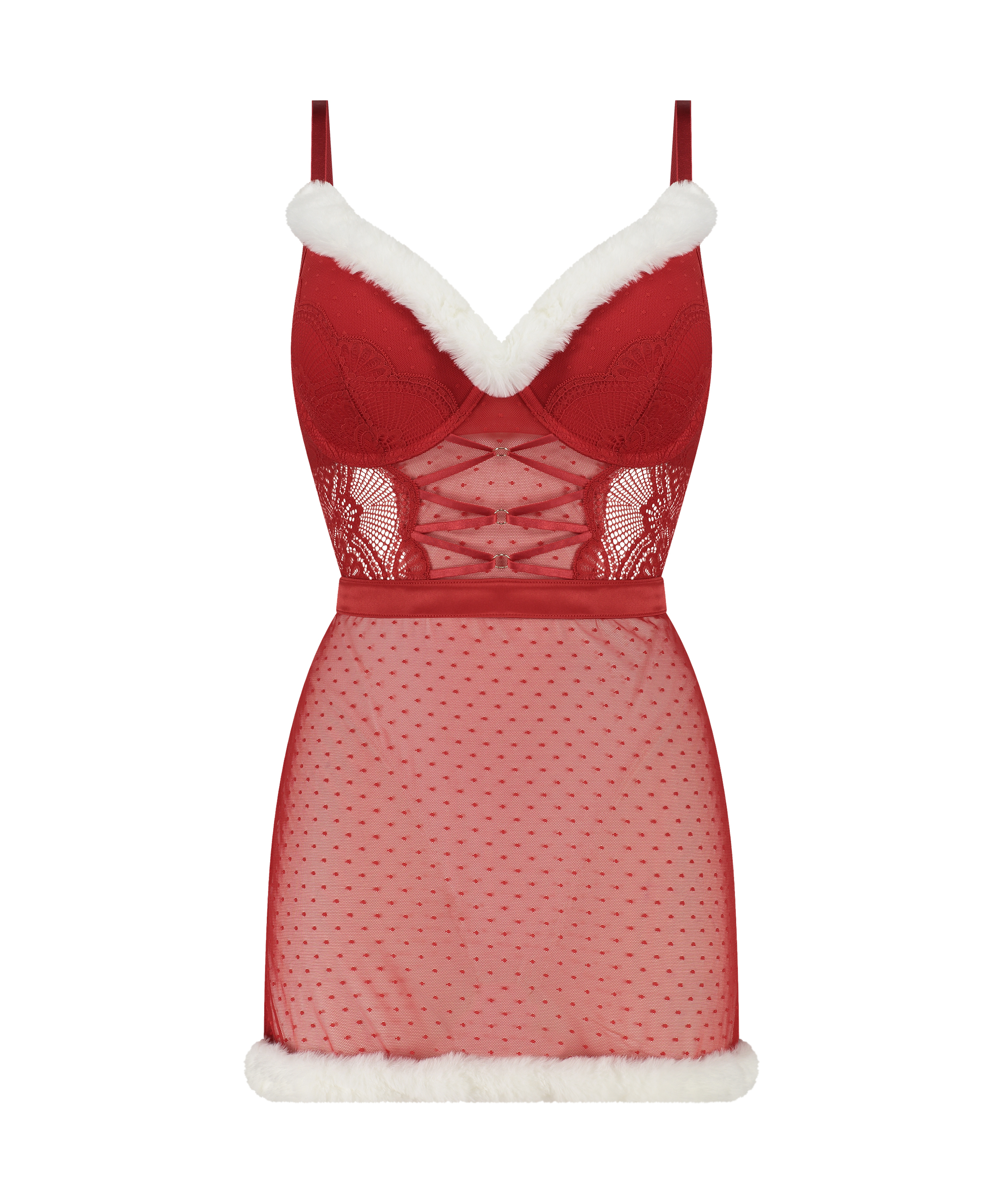 Sexy Santa Wired Slip Dress, Red, main