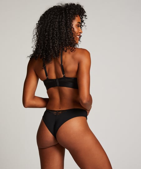 Luna Padded Underwired Longline Bra, Black