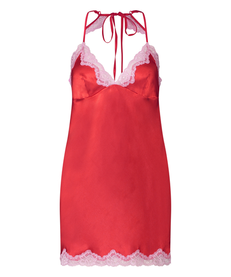 Satin slipdress, Red