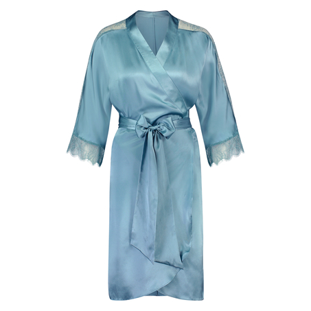 Silk Lace Kimono, Blue