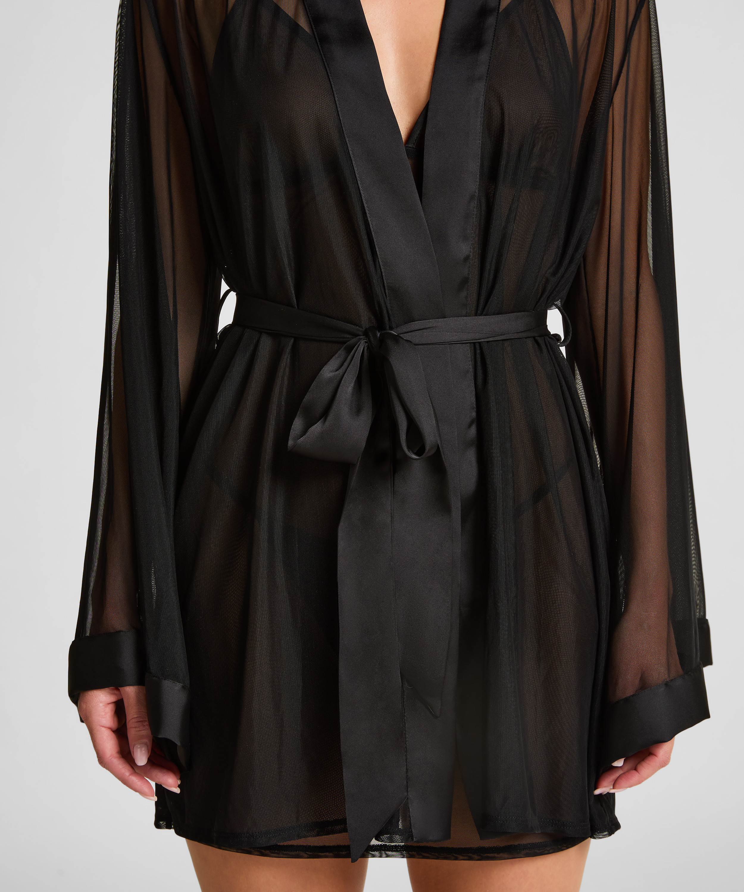 Maxime Tulle Kimono, Black, main
