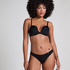 Deep-V Padded Underwired Push-Up Bra, Black